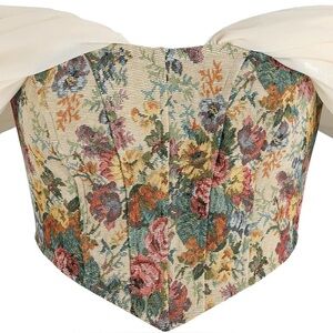 Floral Tapestry Corset Top Size 2XL, Off Shoulder Bustier RomanticCore Coquette